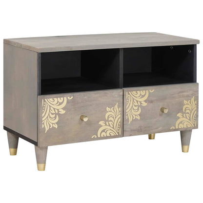 Mobile TV Grigio 70 x 33 x 46 cm Legno di mango massello | homemem39