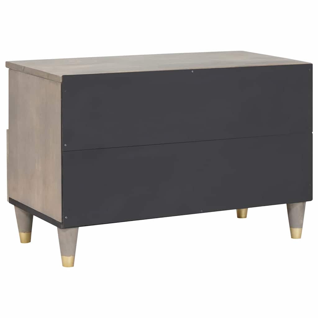 Mobile TV Grigio 70 x 33 x 46 cm Legno di mango massello | homemem39