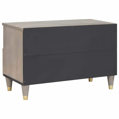 Mobile TV Grigio 70 x 33 x 46 cm Legno di mango massello | homemem39