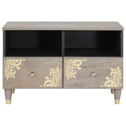 Mobile TV Grigio 70 x 33 x 46 cm Legno di mango massello | homemem39