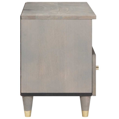 Mobile TV Grigio 70 x 33 x 46 cm Legno di mango massello | homemem39