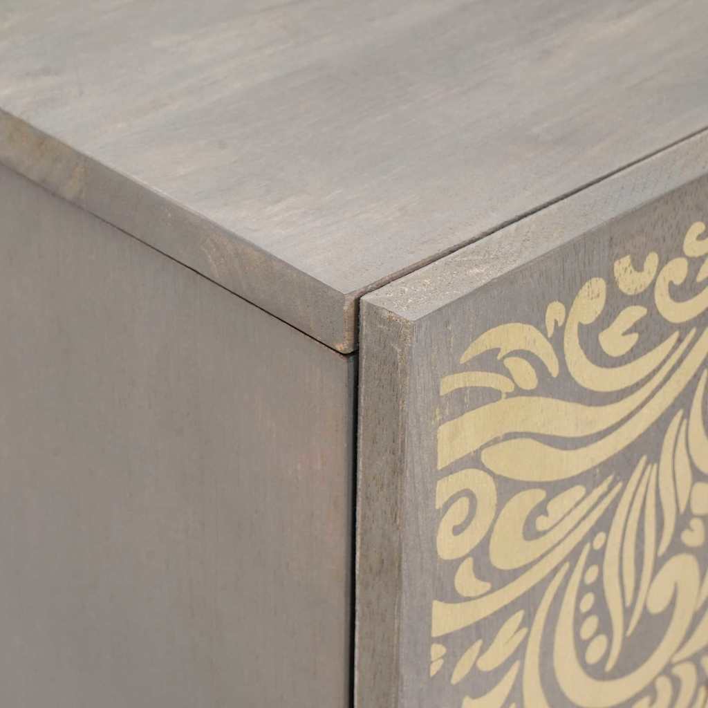 Credenza Grigio e Oro 60 x 33 x 75 cm Legno di mango massello | homemem39