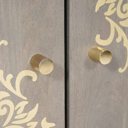Credenza Grigio e Oro 60 x 33 x 75 cm Legno di mango massello | homemem39