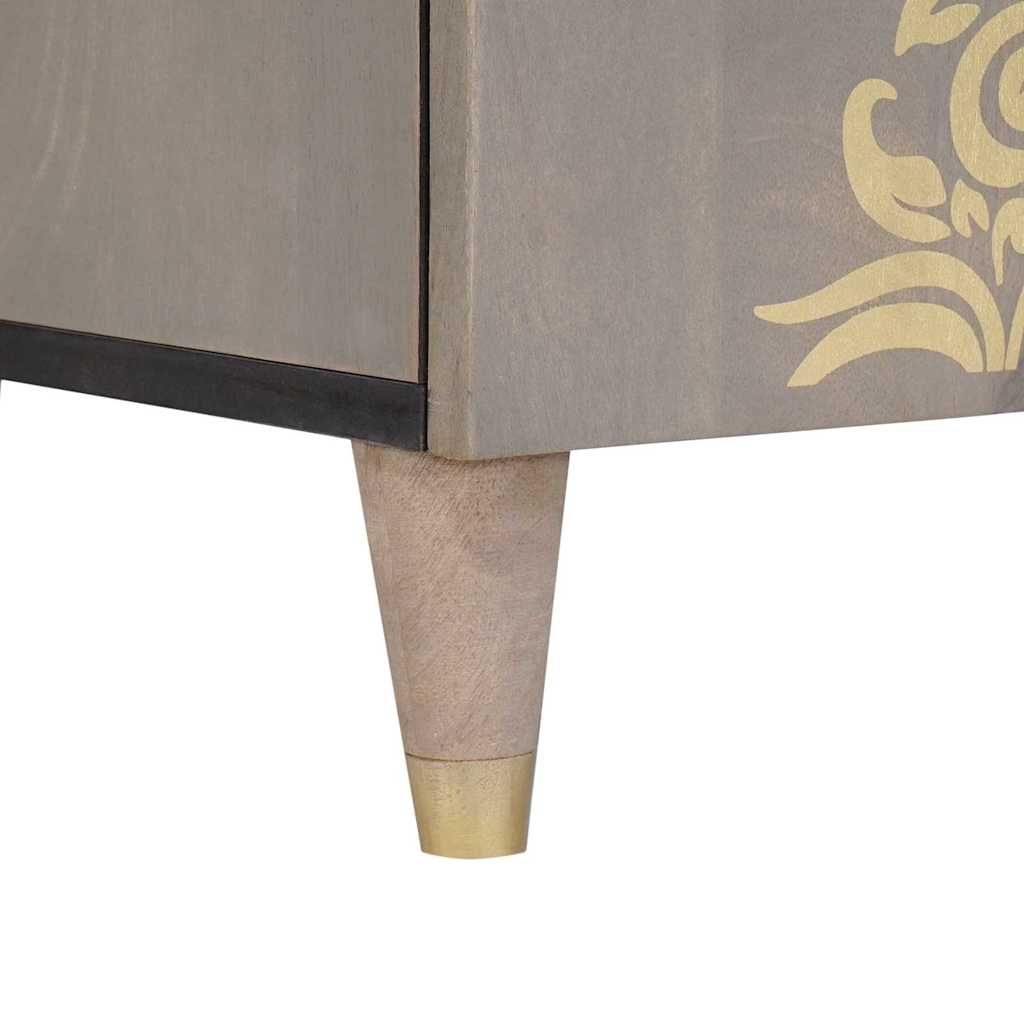 Credenza Grigio e Oro 60 x 33 x 75 cm Legno di mango massello | homemem39