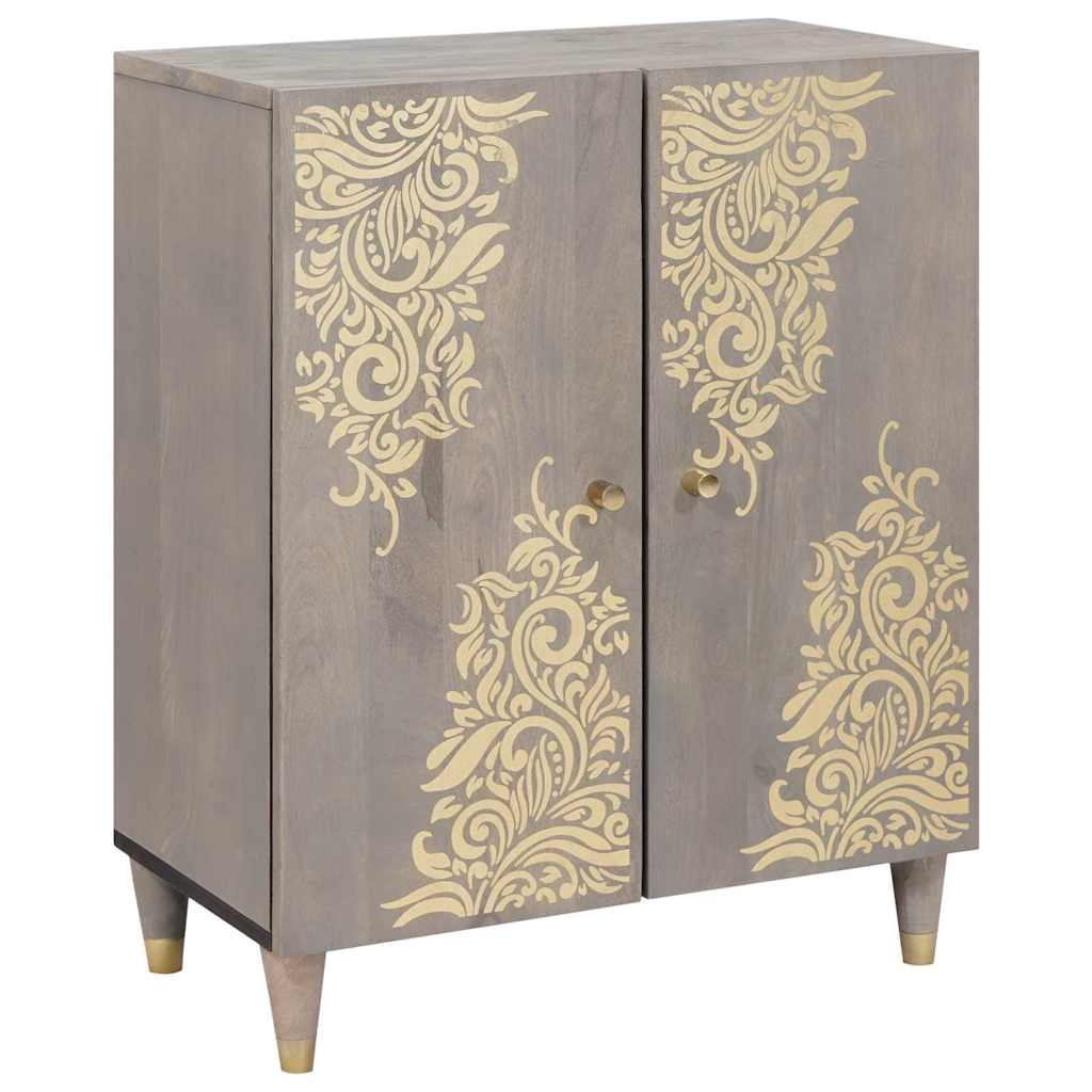 Credenza Grigio e Oro 60 x 33 x 75 cm Legno di mango massello | homemem39