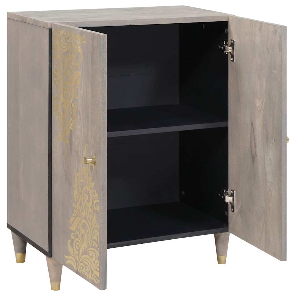 Credenza Grigio e Oro 60 x 33 x 75 cm Legno di mango massello | homemem39