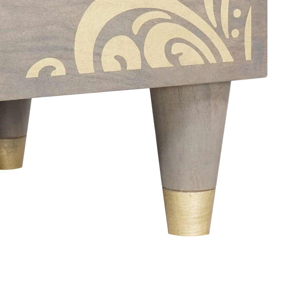 Credenza Grigio e Oro 60 x 33 x 75 cm Legno di mango massello | homemem39