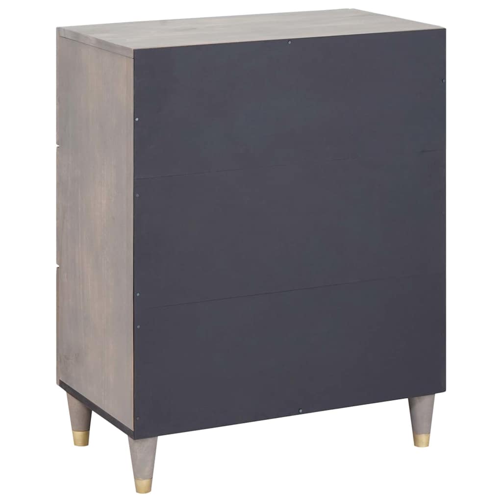 Credenza Grigio e Oro 60 x 33 x 75 cm Legno di mango massello | homemem39