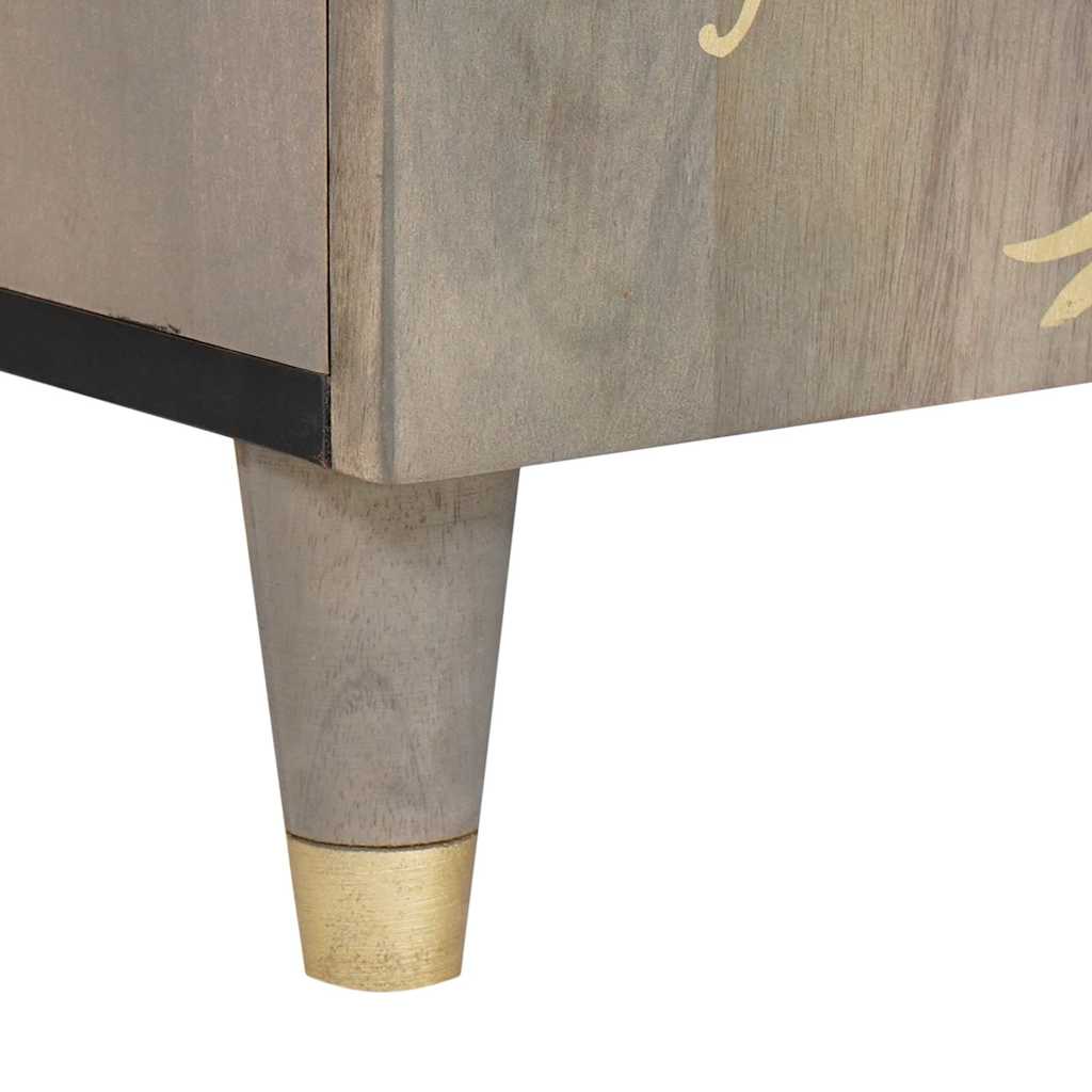 Mobile TV Grigio 105 x 33 x 46 cm Legno di mango massello