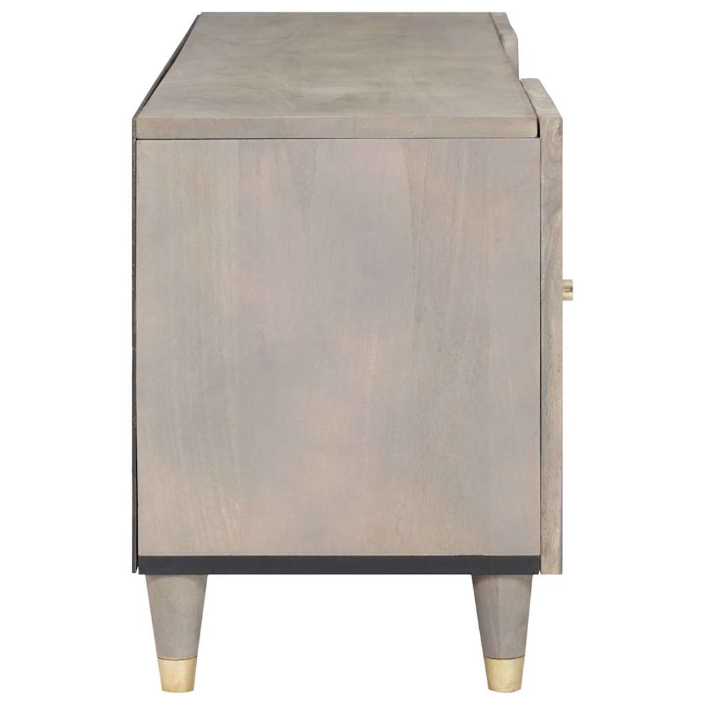 Mobile TV Grigio 105 x 33 x 46 cm Legno di mango massello