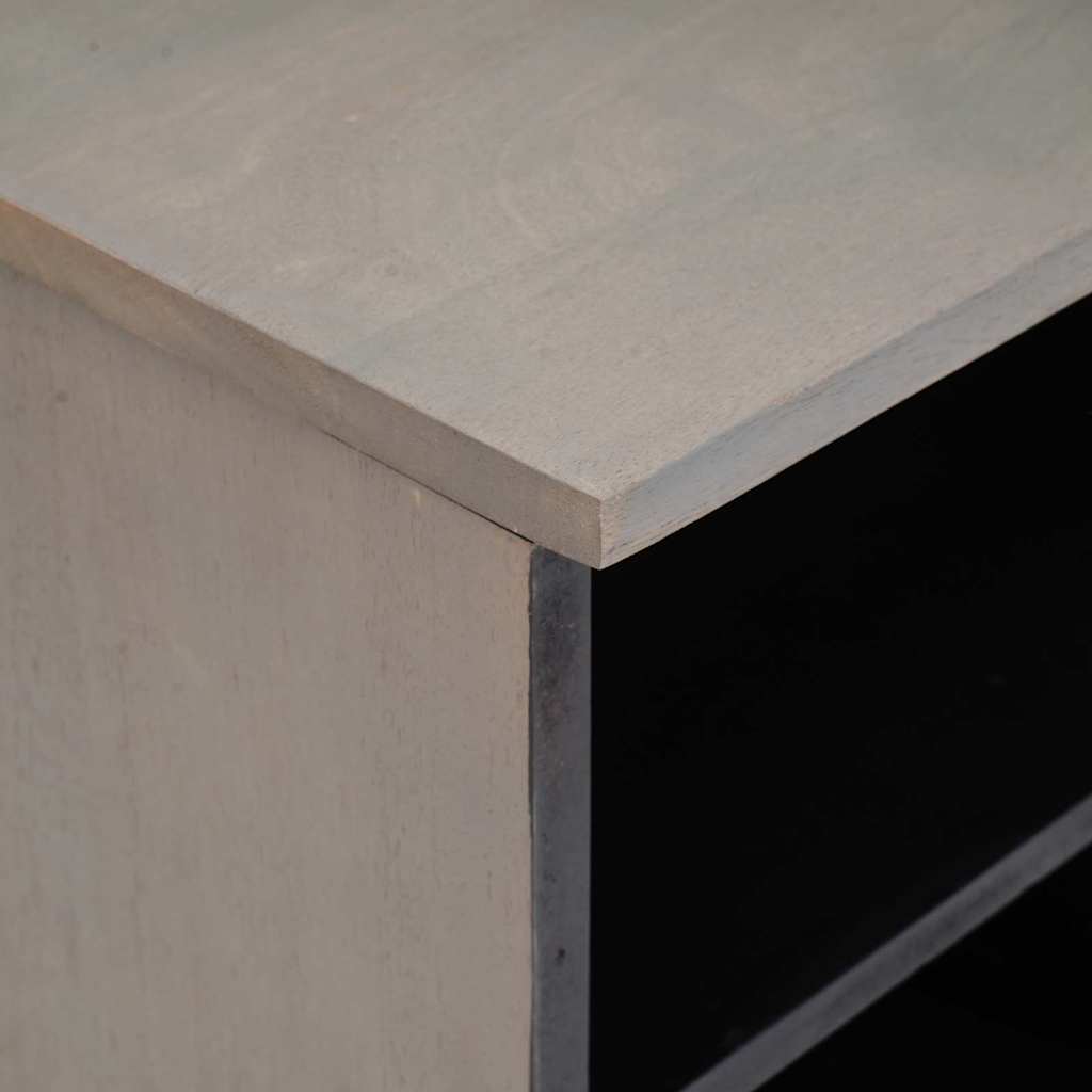 Mobile TV Grigio 100 x 33 x 46 cm Legno di mango massello | homemem39