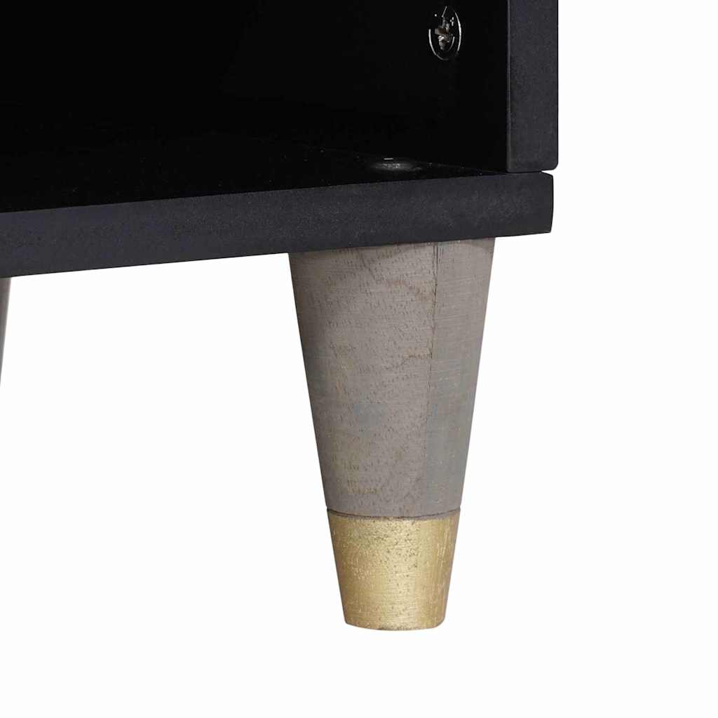 Mobile TV Grigio 100 x 33 x 46 cm Legno di mango massello | homemem39