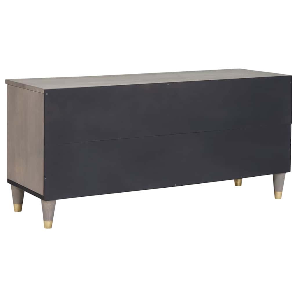 Mobile TV Grigio 100 x 33 x 46 cm Legno di mango massello | homemem39
