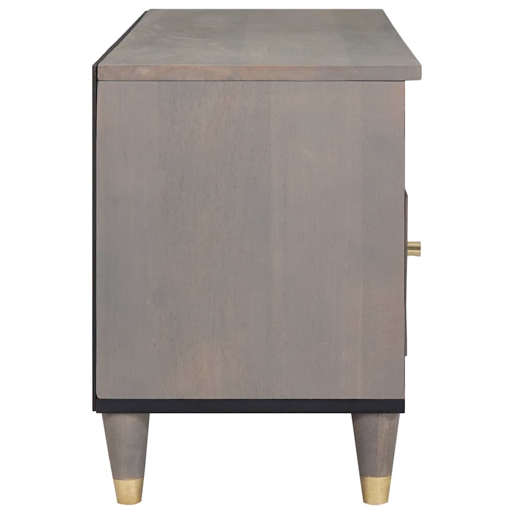 Mobile TV Grigio 100 x 33 x 46 cm Legno di mango massello | homemem39