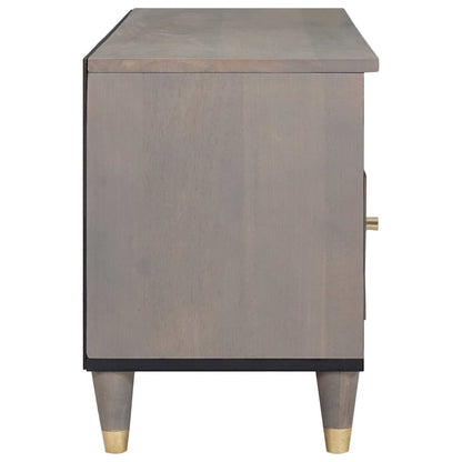 Mobile TV Grigio 100 x 33 x 46 cm Legno di mango massello | homemem39