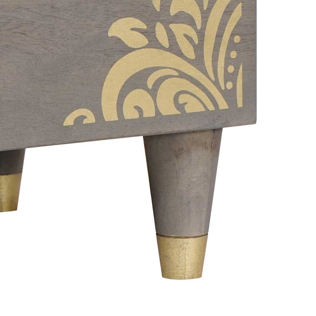 Mobile TV Grigio 80 x 33 x 46 cm Legno di mango massello | homemem39