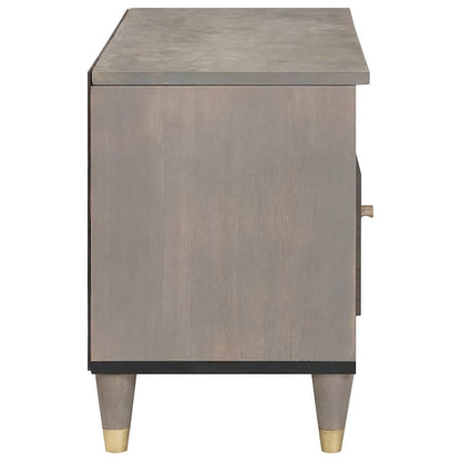 Mobile TV Grigio 80 x 33 x 46 cm Legno di mango massello | homemem39