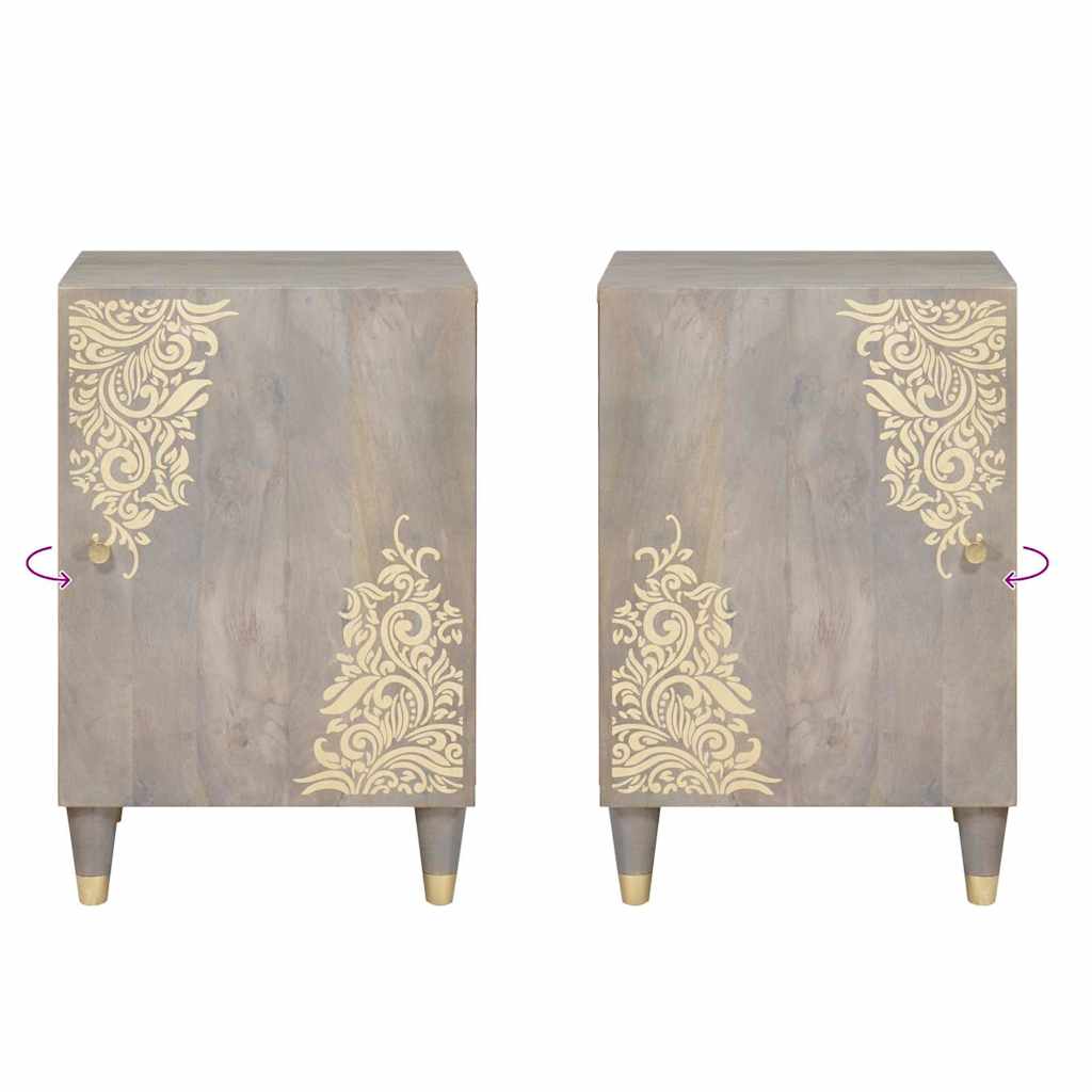 Mobile da Bagno Grigio 38 x 33 x 58 cm Legno di mango massello | homemem39