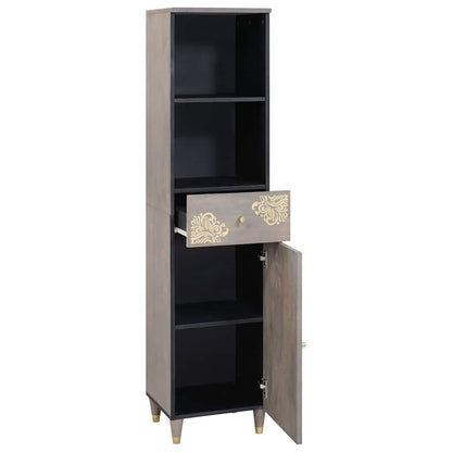 Mobile da Bagno Grigio 38 x 33 x 160 cm Legno di mango massello