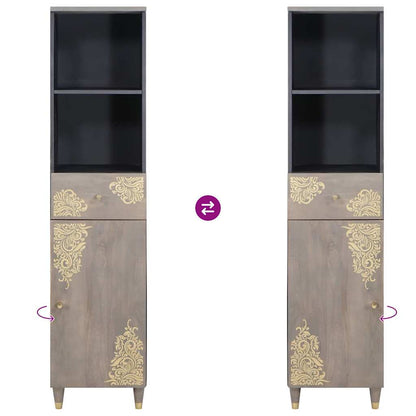 Mobile da Bagno Grigio 38 x 33 x 160 cm Legno di mango massello