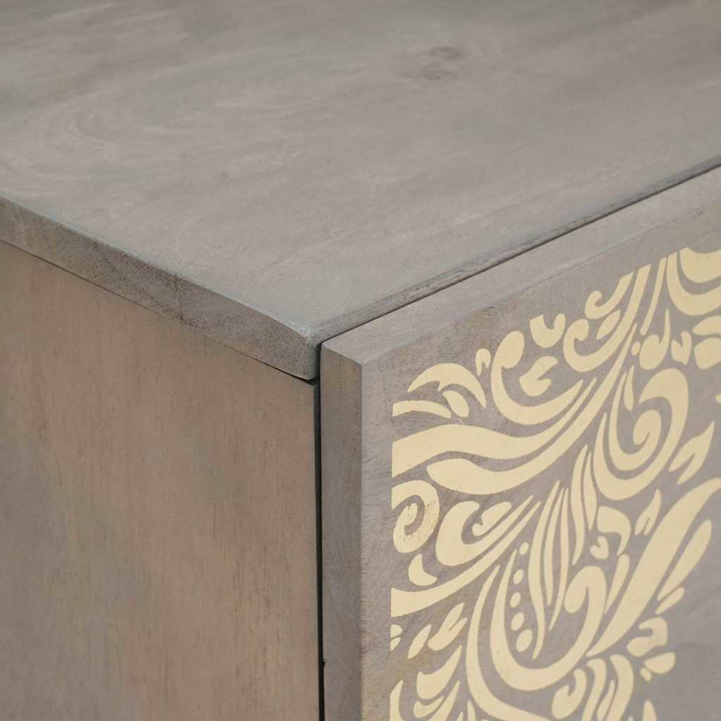 Credenza Grigio e Oro 40 x 33 x 75 cm Legno di mango massello | homemem39