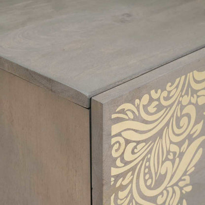 Credenza Grigio e Oro 40 x 33 x 75 cm Legno di mango massello | homemem39