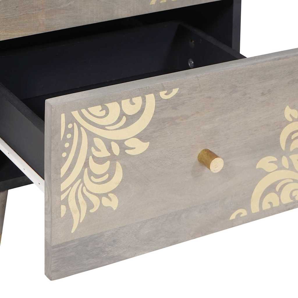 Credenza Grigio e Oro 40 x 33 x 75 cm Legno di mango massello | homemem39