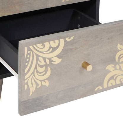 Credenza Grigio e Oro 40 x 33 x 75 cm Legno di mango massello | homemem39