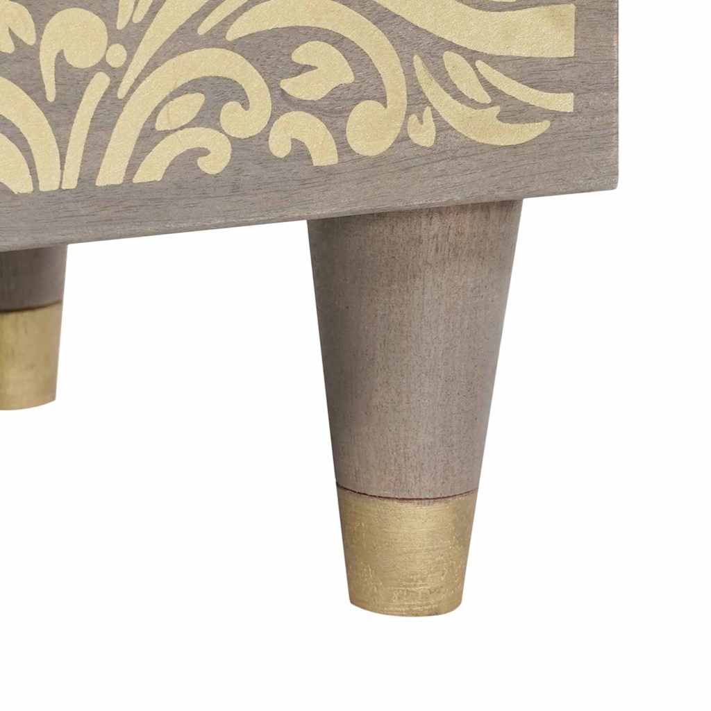 Credenza Grigio e Oro 40 x 33 x 75 cm Legno di mango massello | homemem39