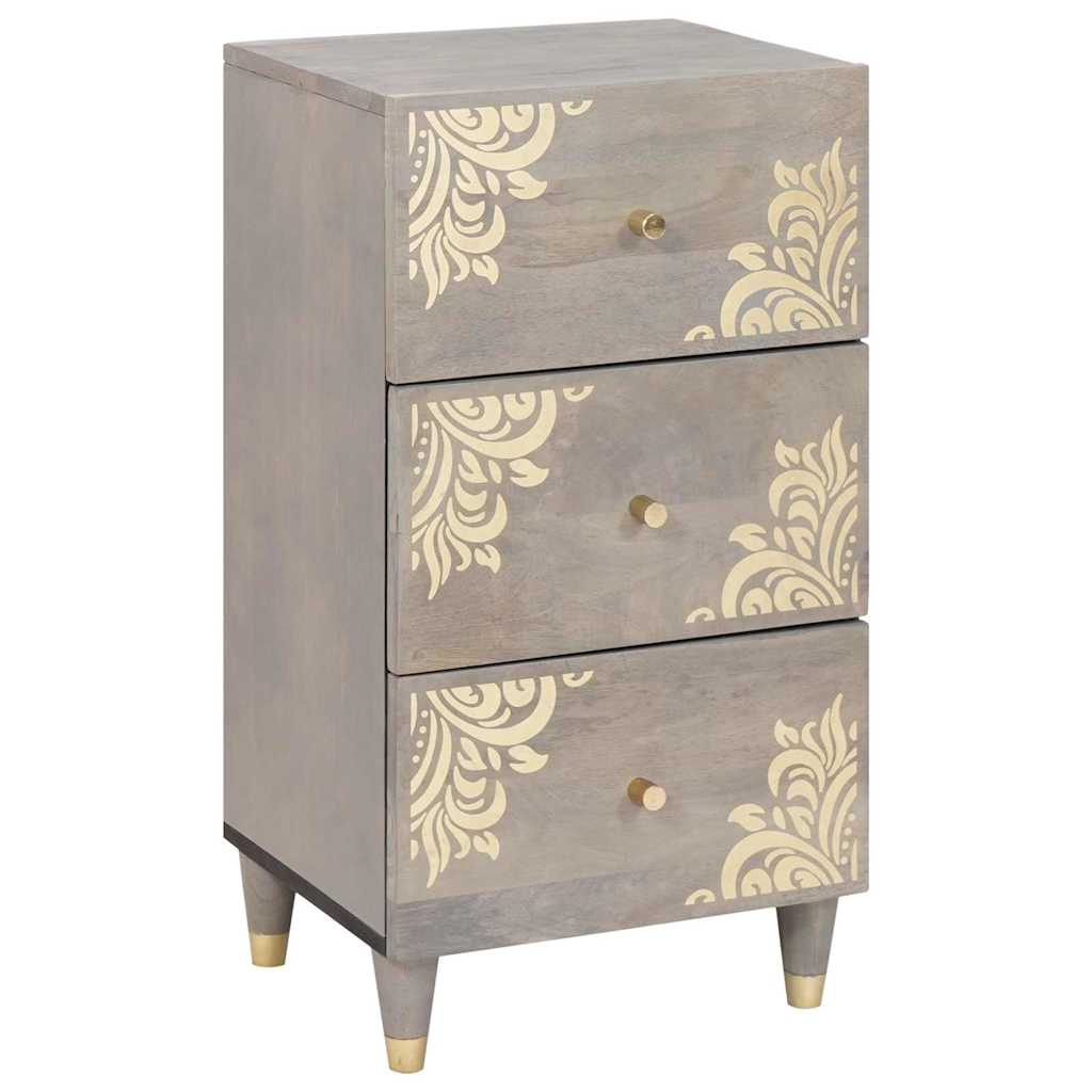 Credenza Grigio e Oro 40 x 33 x 75 cm Legno di mango massello | homemem39