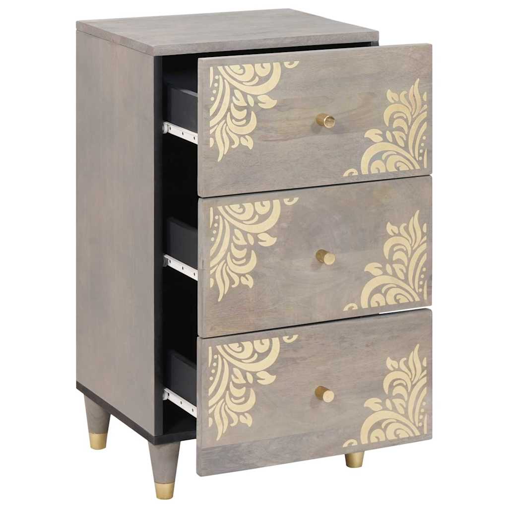 Credenza Grigio e Oro 40 x 33 x 75 cm Legno di mango massello | homemem39