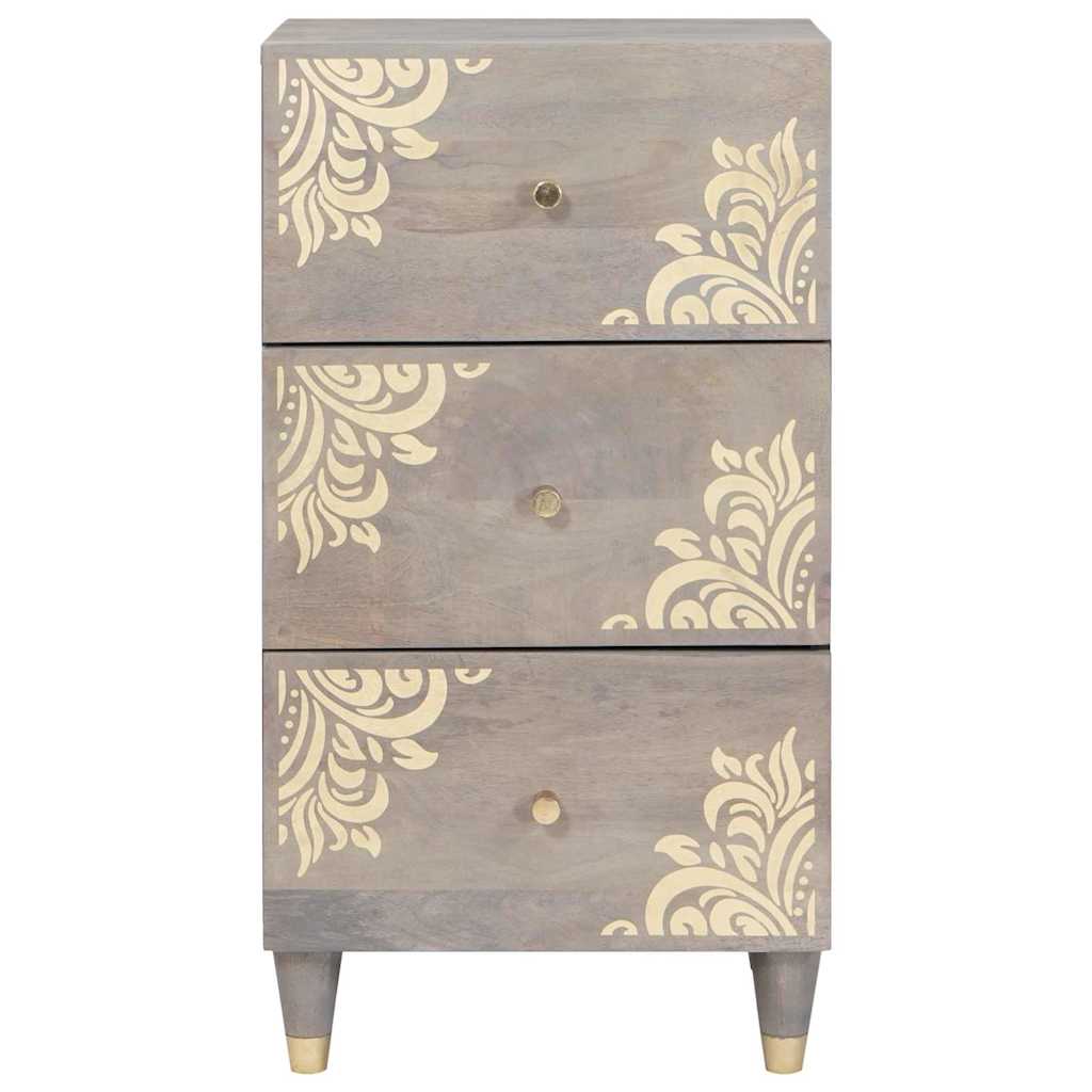 Credenza Grigio e Oro 40 x 33 x 75 cm Legno di mango massello | homemem39