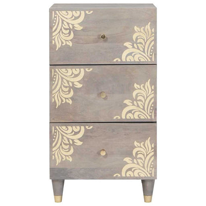 Credenza Grigio e Oro 40 x 33 x 75 cm Legno di mango massello | homemem39