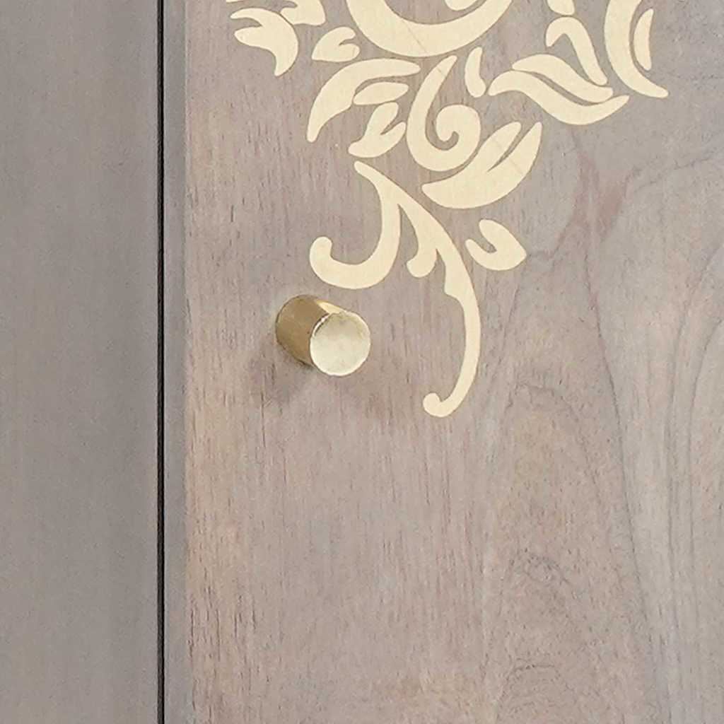 Credenza Grigio e Oro 40 x 33 x 75 cm Legno di mango massello | homemem39