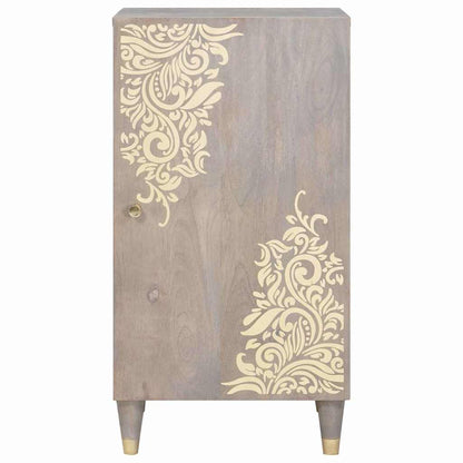 Credenza Grigio e Oro 40 x 33 x 75 cm Legno di mango massello