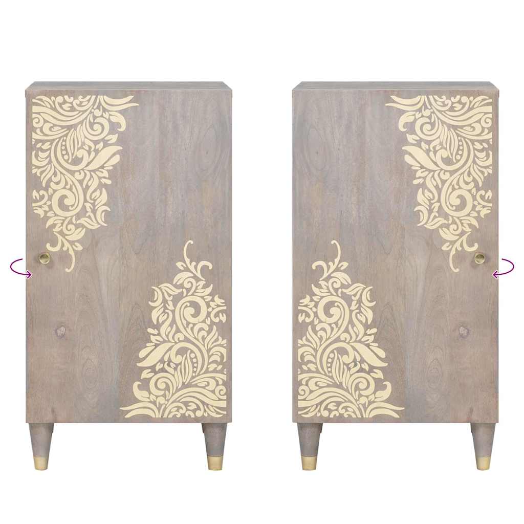 Credenza Grigio e Oro 40 x 33 x 75 cm Legno di mango massello | homemem39