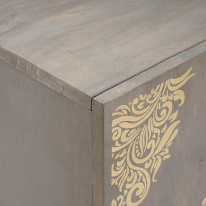 Credenza Grigio e Oro 60 x 33 x 75 cm Legno di mango massello | homemem39