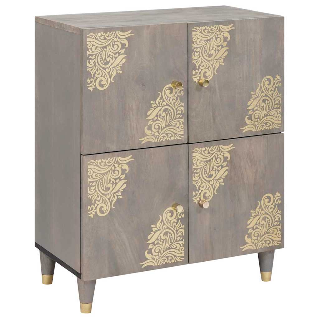 Credenza Grigio e Oro 60 x 33 x 75 cm Legno di mango massello | homemem39