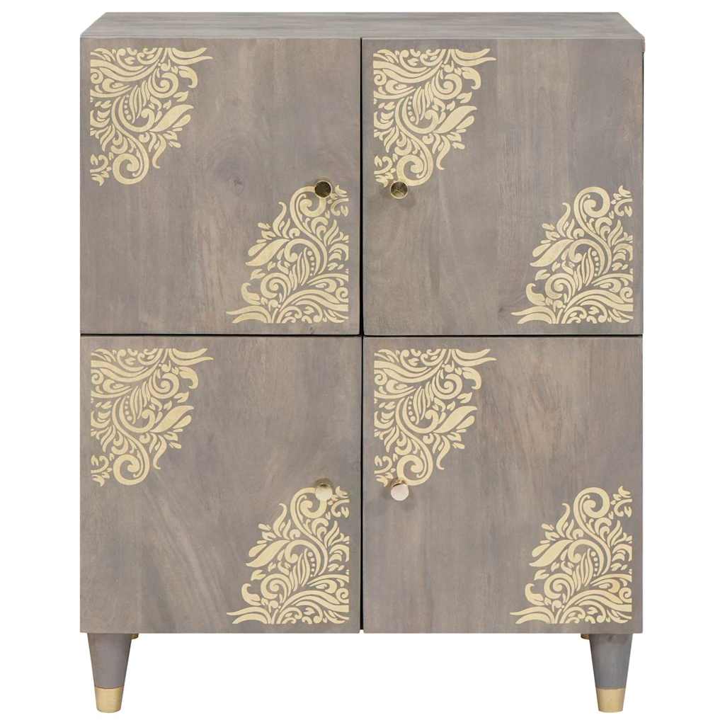 Credenza Grigio e Oro 60 x 33 x 75 cm Legno di mango massello | homemem39
