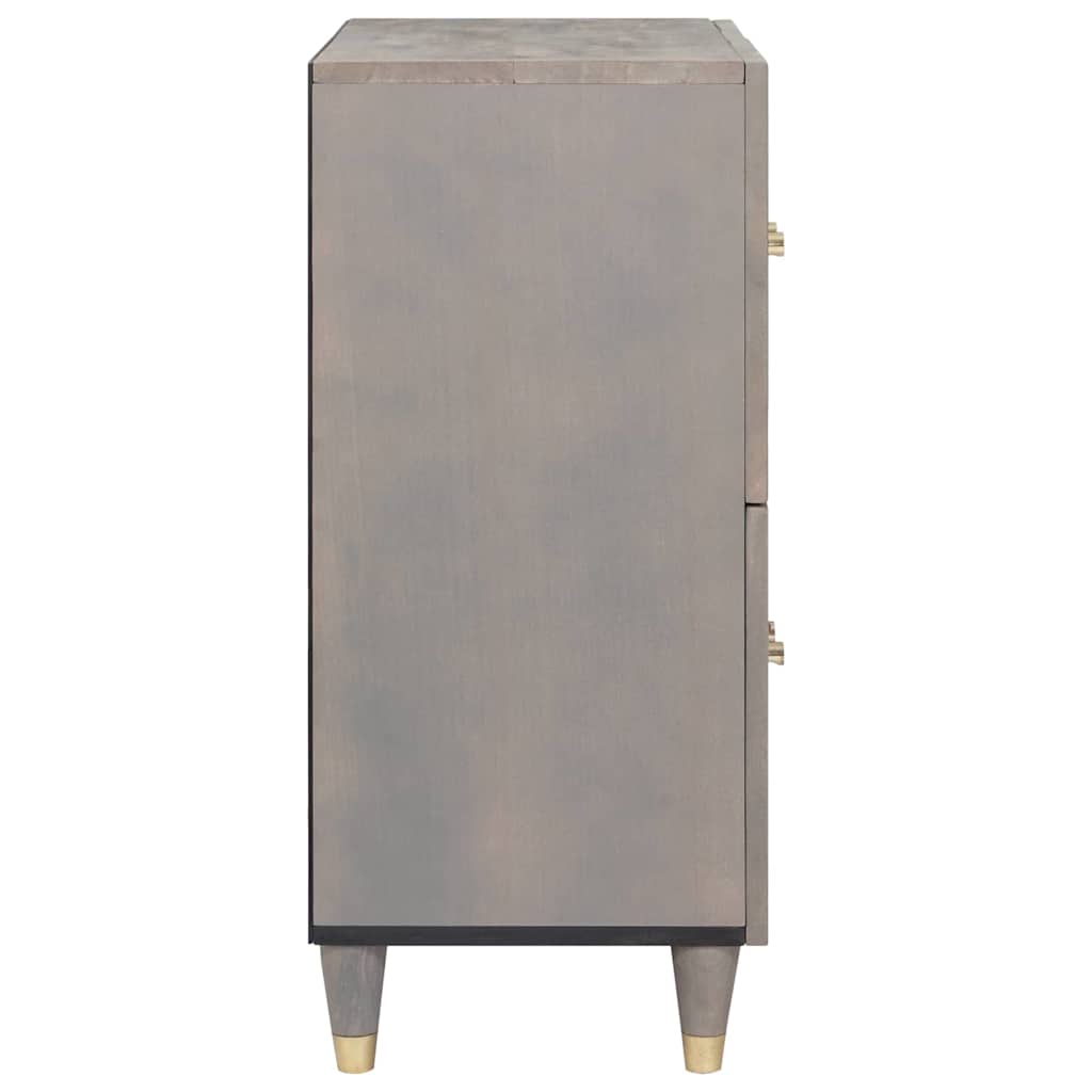 Credenza Grigio e Oro 60 x 33 x 75 cm Legno di mango massello