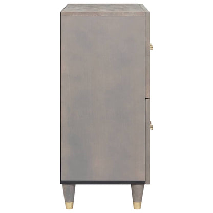 Credenza Grigio e Oro 60 x 33 x 75 cm Legno di mango massello