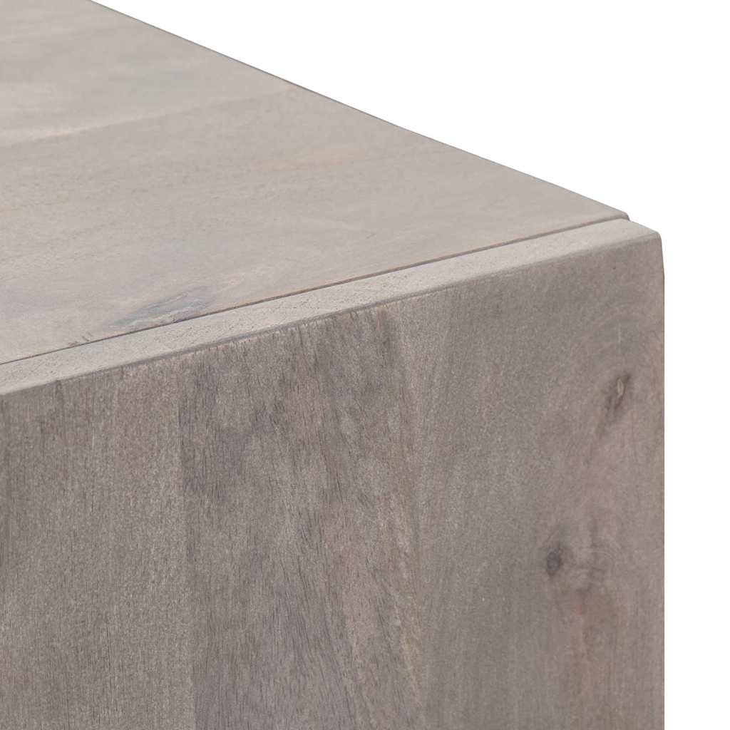 Credenza Grigio e Oro 40 x 33 x 110 cm Legno di mango massello