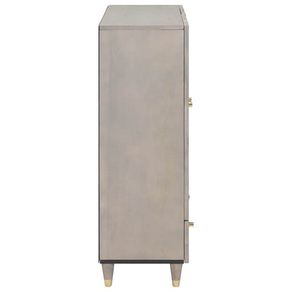 Credenza Grigio e Oro 60 x 33 x 100 cm Legno di mango massello | homemem39