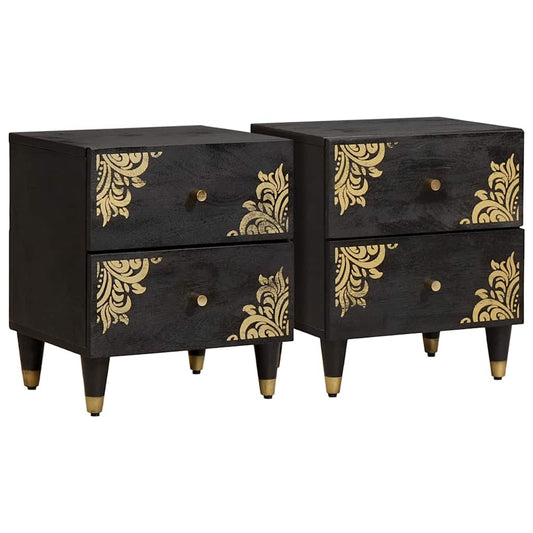 Armadio da Notte con cassetto 2 pcs Nero 40 x 33 x 46 cm | homemem39