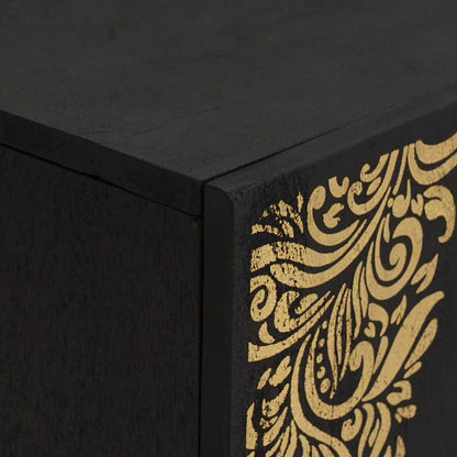 Mobile TV Nero 105 x 33 x 46 cm Legno di mango massello