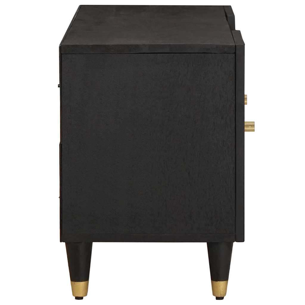 Mobile TV Nero 105 x 33 x 46 cm Legno di mango massello | homemem39