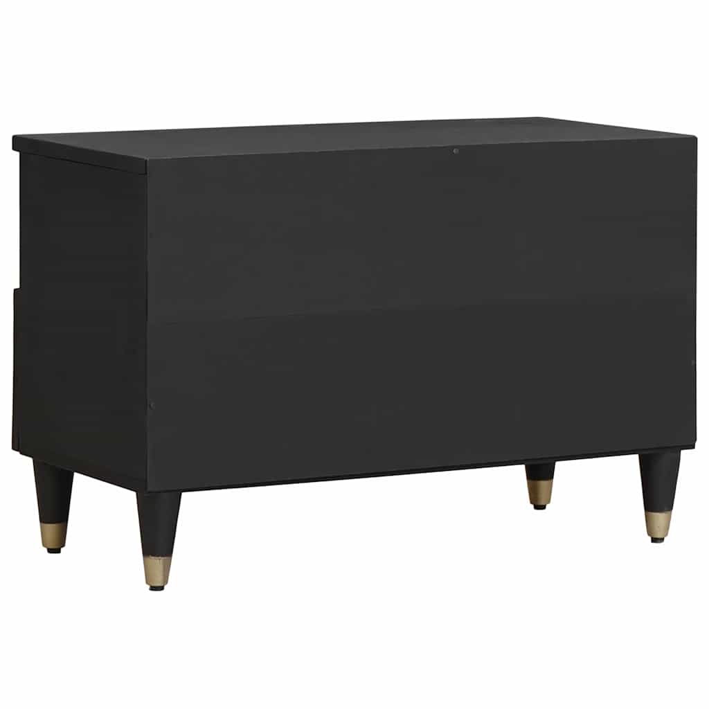 Mobile TV Nero 70 x 33 x 46 cm Legno di mango massello | homemem39