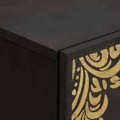 Credenza Nero 60 x 33 x 75 cm Legno di mango massello