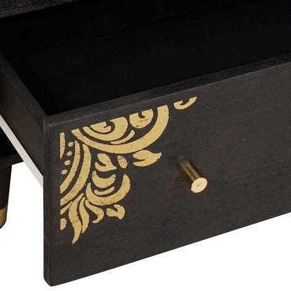 Credenza Nero 60 x 33 x 75 cm Legno di mango massello