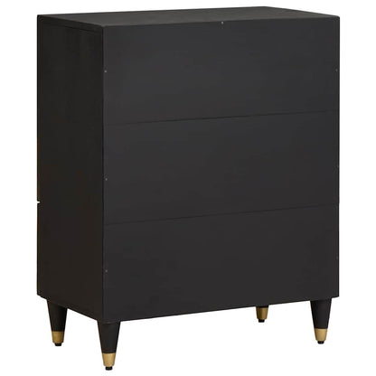 Credenza Nero 60 x 33 x 75 cm Legno di mango massello